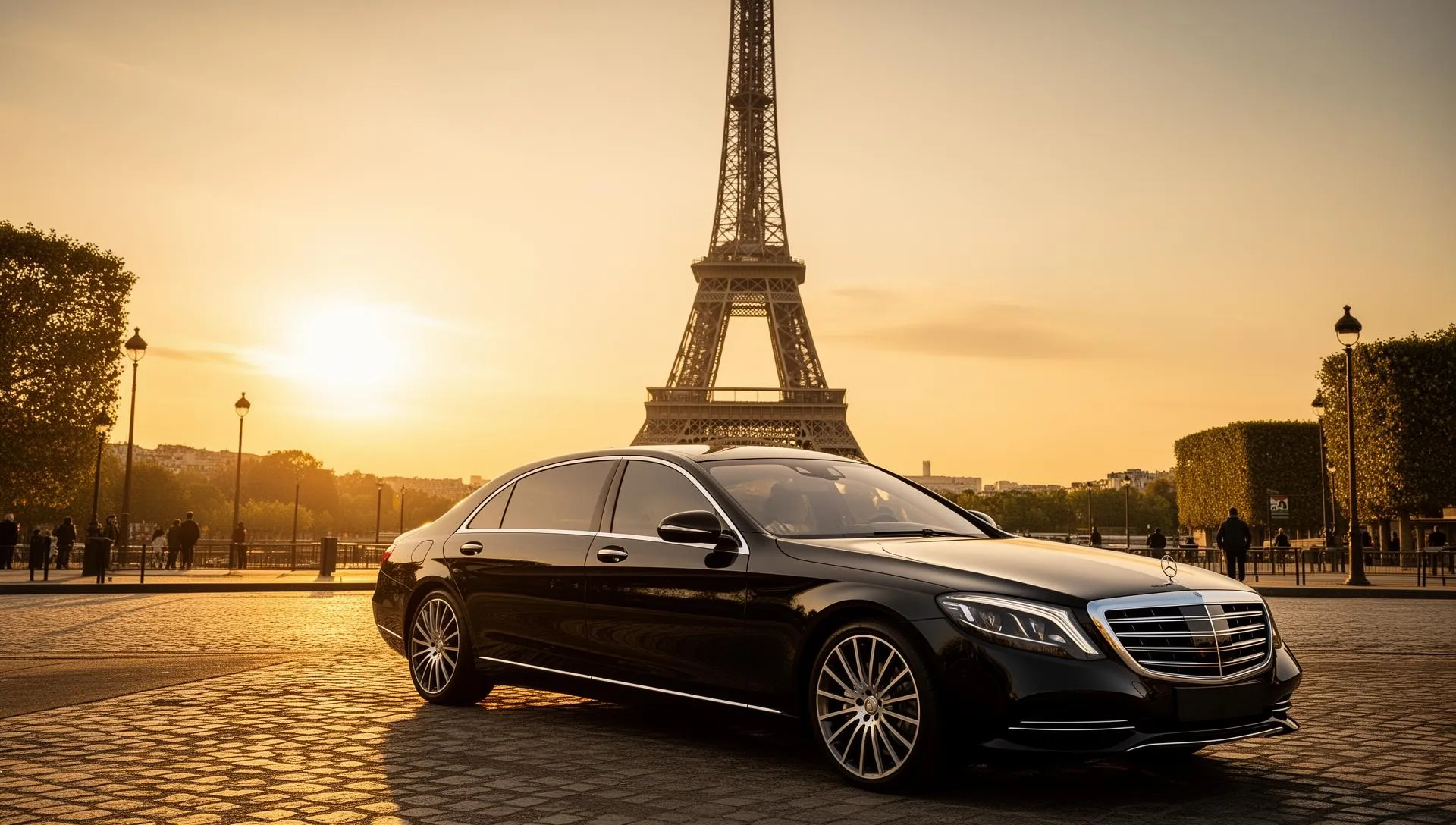 Paris cityscape at golden hour